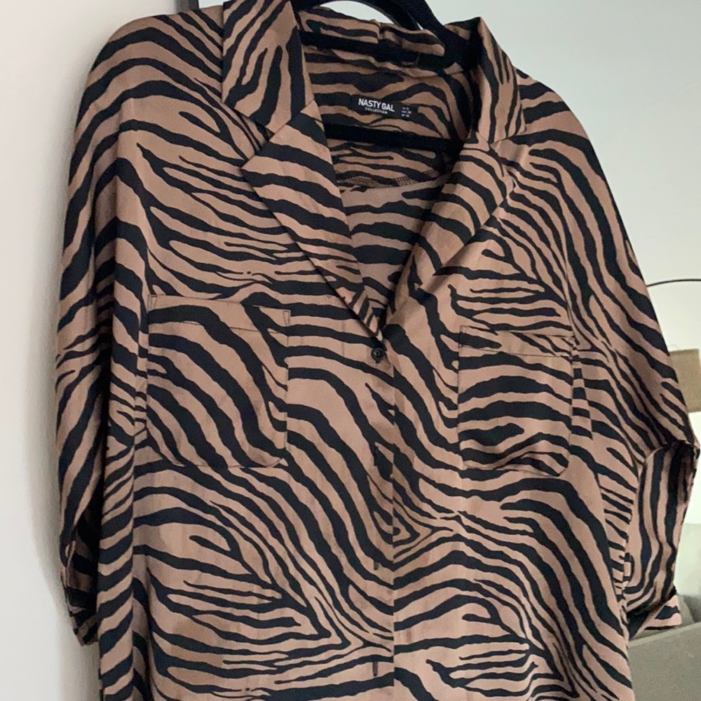 Oversized animal print blouse! Nasty gal!